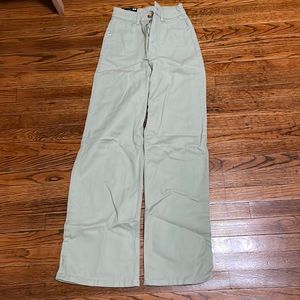 H&M pistachio wide leg pants